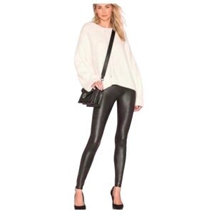 NWT Spanx Black Faux Leather Leggings